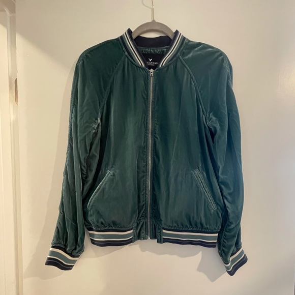 Crushed Velvet Track/Bomber Jacket 💙💚 - Picture 2 of 5